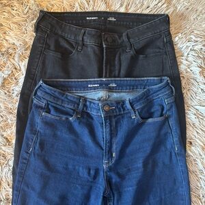 Set of 2! 2 pairs Old Navy Wow High Rise Straight Ankle Jeans Black dark wash